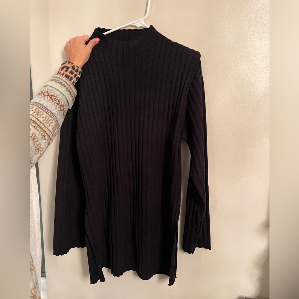 DRESSED IN LALA Luxe knit set in black , top only XL